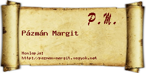 Pázmán Margit névjegykártya
