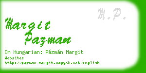 margit pazman business card